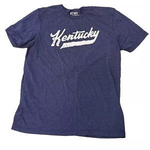 KY For KY Kentucky Logo Blue Shirt Kentucky Wildcats Size L Polyester Cotton